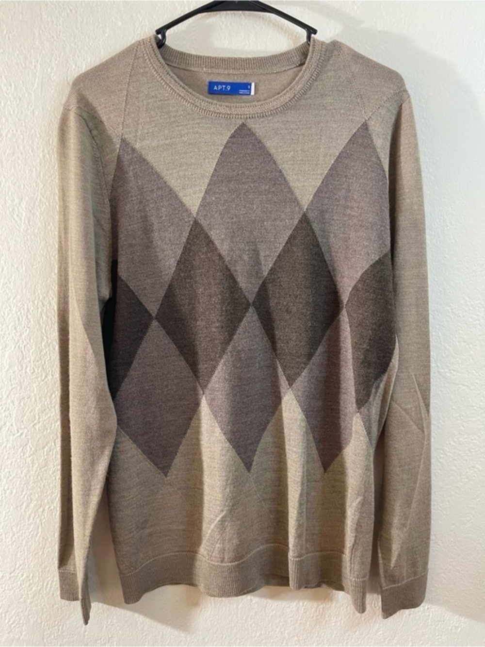 Apt. 9 Merino Blend Crewneck Long Sleeve Sweater Men Small Old Money Preppy